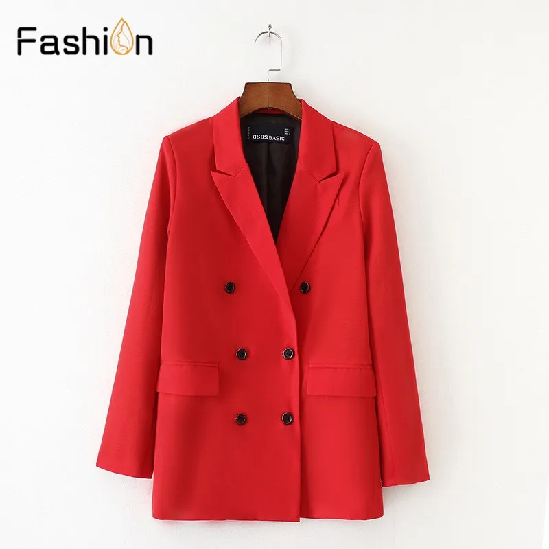 Women Red Suit Jacket Formal Blazer 2018 Double Breasted Pocket Women Blazer Work Office Business Suit Outwear
Women Red Suit Jacket Formal Blazer 2018 Double Breasted Pocket Women Blazer Work Office Business Suit Outwear