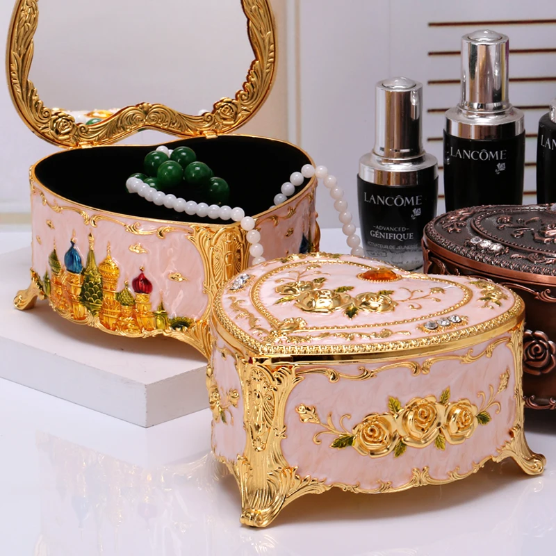 Luxurious European Simple Girl Earrings Plate Jewelry Box Zinc-alloy Earrings Ring Multi-function Jewelry Storage Box
Luxurious European Simple Girl Earrings Plate Jewelry Box Zinc-alloy Earrings Ring Multi-function Jewelry Storage Box