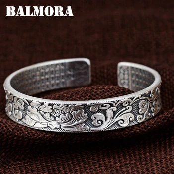 BALMORA 990 Pure Silver Peony Flower Open Bangles for Women Mother Gift about 17cm Bracelet Buddhistic Jewelry Esposas SZ0509
BALMORA 990 Pure Silver Peony Flower Open Bangles for Women Mother Gift about 17cm Bracelet Buddhistic Jewelry Esposas SZ0509