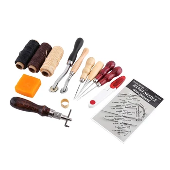 14Pcs Professional Leather Craft Tools Kit Hand Sewing Stitching Punch Carving Work Saddle Leather craft DIY Accessories
14Pcs Professional Leather Craft Tools Kit Hand Sewing Stitching Punch Carving Work Saddle Leather craft DIY Accessories