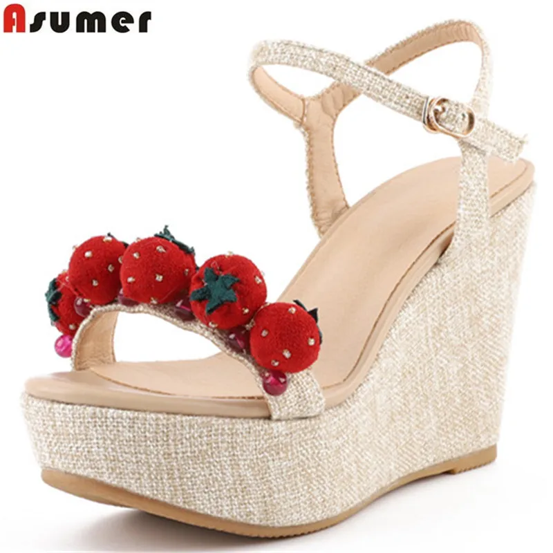Asumer 2020 fashion summer shoes woman elegant prom wedding shoes buckle platform wedges shoes spricot sandals women
Asumer 2020 fashion summer shoes woman elegant prom wedding shoes buckle platform wedges shoes spricot sandals women