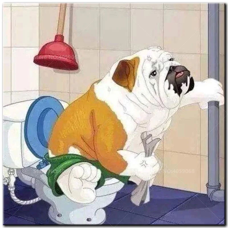 DIY diamond painting Cross stitch full Square/Round 5D diamond embroidery bulldog on toilet Rhinestone mosaic C0610
DIY diamond painting Cross stitch full Square/Round 5D diamond embroidery bulldog on toilet Rhinestone mosaic C0610