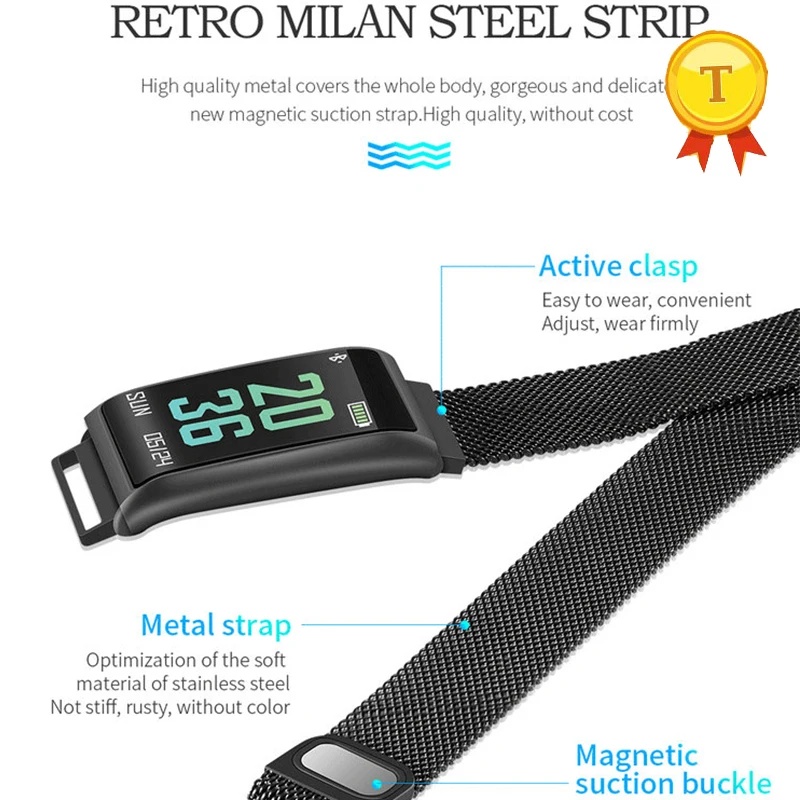 Sleep mode Color Screen metal strap girl woman Smart Band Fitness Tracker Heart Rate Smart Bracelet Blood Pressure Smartband
Sleep mode Color Screen metal strap girl woman Smart Band Fitness Tracker Heart Rate Smart Bracelet Blood Pressure Smartband