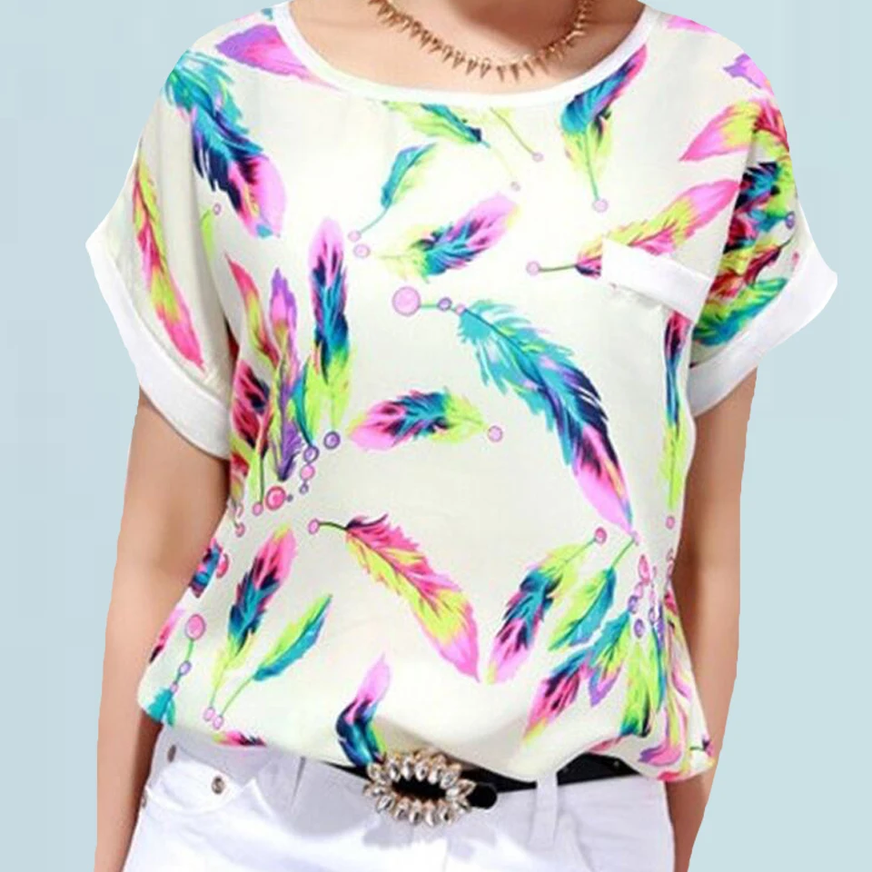 Feather Top Korean Style Clothing Vetement Femme 2019 Harajuku Loose Chiffon T Shirt Pocket Colorful Tshirt Women Short Sleeve
Feather Top Korean Style Clothing Vetement Femme 2019 Harajuku Loose Chiffon T Shirt Pocket Colorful Tshirt Women Short Sleeve