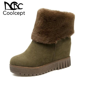 Coolcept Free Shipping Size 33-44 Women Wedges Mid Calf Snow Boots Women Plush Fur Winter Thick Platform Slip On Shoes Women
Coolcept Free Shipping Size 33-44 Women Wedges Mid Calf Snow Boots Women Plush Fur Winter Thick Platform Slip On Shoes Women