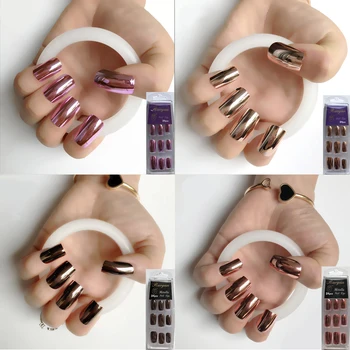 12 color mirror reflection false nail gloss metal long nails art solid nails and adhesive stickers 24PCS Wholesale S26
12 color mirror reflection false nail gloss metal long nails art solid nails and adhesive stickers 24PCS Wholesale S26