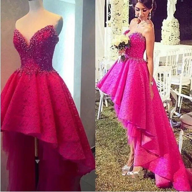 Hot Pink Women Dresses Elegant Long trouwjurk robe de soriee Custom Long Dress Hi Low Lace Formal Dress vestido de festa longo
Hot Pink Women Dresses Elegant Long trouwjurk robe de soriee Custom Long Dress Hi Low Lace Formal Dress vestido de festa longo