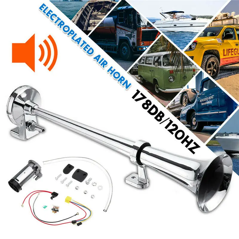 Car Horn Van Single Trumpet Truck For 178DB Compressor Train Boat Air Kit + Wire Good sound, no Vibration 12 V vehicle
Car Horn Van Single Trumpet Truck For 178DB Compressor Train Boat Air Kit + Wire Good sound, no Vibration 12 V vehicle