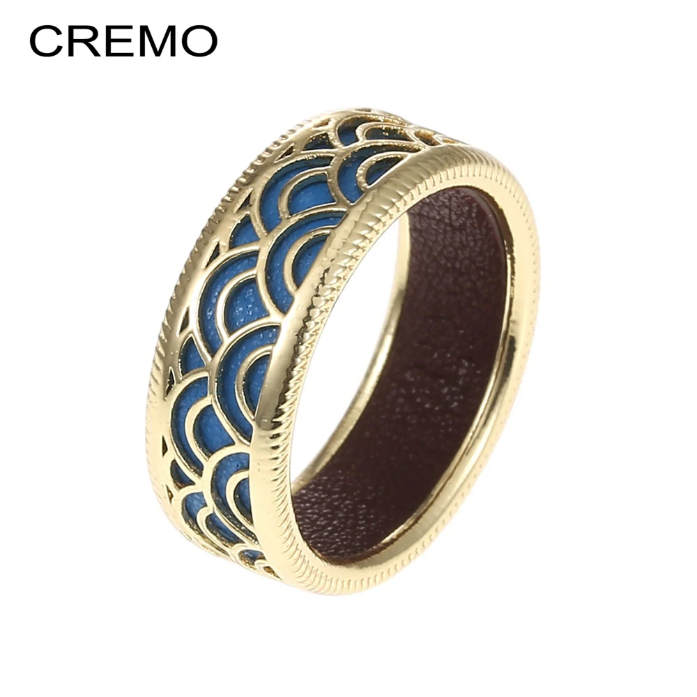 

Cremo Never Fading Mermaid Gold Color 6mm Brand Rings For Women Wedding lovers Rings Gold Color Fine jewelry
