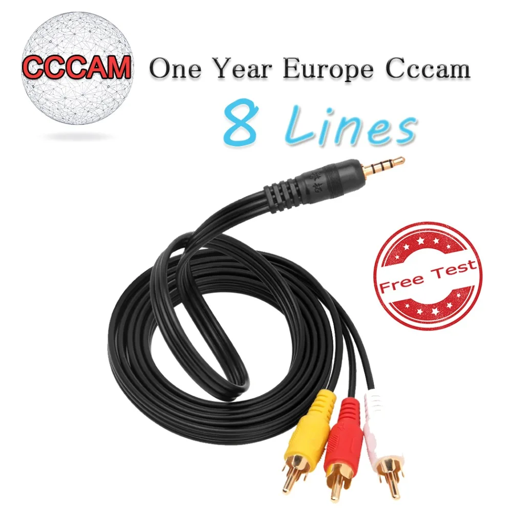 Av Cable 8 Lines Cccam Ccam Cline For 1 Year Europe Spain Portugal Italy For DVB-S2 Receptor Satellite TV Receiver TV Tuner
Av Cable 8 Lines Cccam Ccam Cline For 1 Year Europe Spain Portugal Italy For DVB-S2 Receptor Satellite TV Receiver TV Tuner