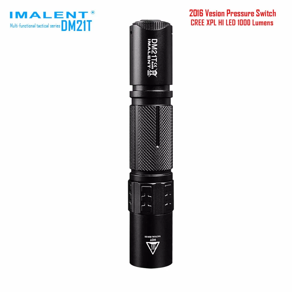 

IMALENT DM21T LED Flashlight CREE XPL HI 1000LM Hard light Torch Flashlight with Usb Cable +18650 Battery for Self Defens