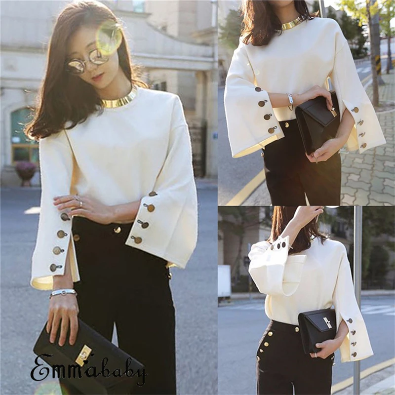 Fashion long sleeve t shirt Elegant women t shirt plus size t-shirt femme camisetas mujer verano 2018
Fashion long sleeve t shirt Elegant women t shirt plus size t-shirt femme camisetas mujer verano 2018