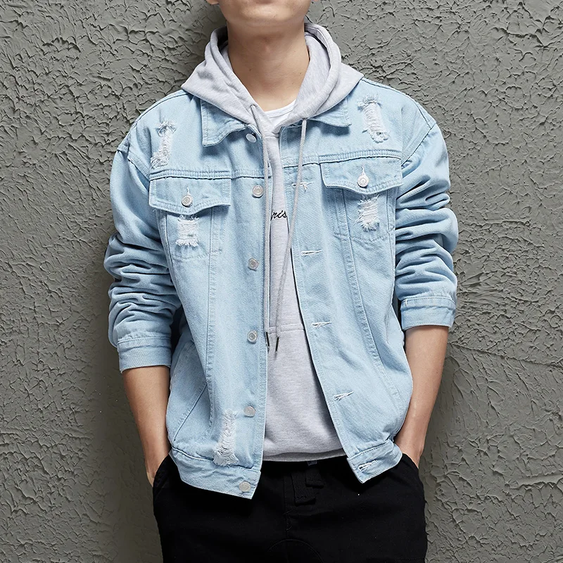 Men's Spring Hole Loose High Quality Denim Jacket Men's Autumn Fashion Solid Color Cotton Denim Jacket Asian Size S-2XL
Men's Spring Hole Loose High Quality Denim Jacket Men's Autumn Fashion Solid Color Cotton Denim Jacket Asian Size S-2XL