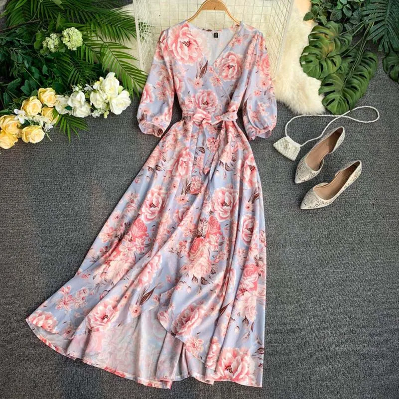 NiceMix 2019 New Women Elegant Floral Print Dress Summer V-neck High Waist Long Dresses Female Party Beach Dress Vestido
NiceMix 2019 New Women Elegant Floral Print Dress Summer V-neck High Waist Long Dresses Female Party Beach Dress Vestido