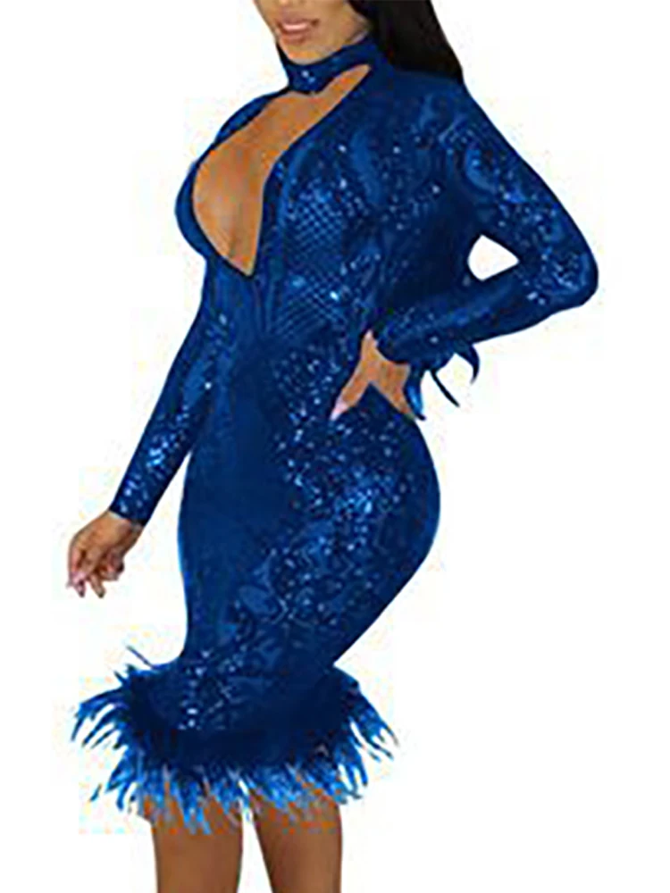 Autumn Women Sexy Long Sleeve Mesh See Through Sequined Dresses Ladies Hollow Out Lace Maxi Formal Party Bodycon Dress
Autumn Women Sexy Long Sleeve Mesh See Through Sequined Dresses Ladies Hollow Out Lace Maxi Formal Party Bodycon Dress