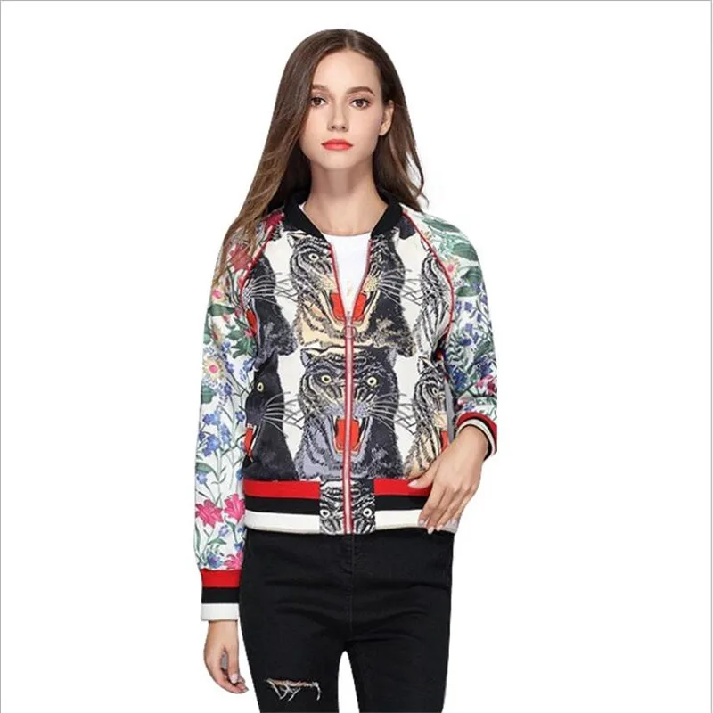 2019Floral Bomber Jacket Women Spring Embroidered Print Tiger Thin Long Sleeve Zipper Boho Chic Streetwear Basic Coat New Vadim
2019Floral Bomber Jacket Women Spring Embroidered Print Tiger Thin Long Sleeve Zipper Boho Chic Streetwear Basic Coat New Vadim