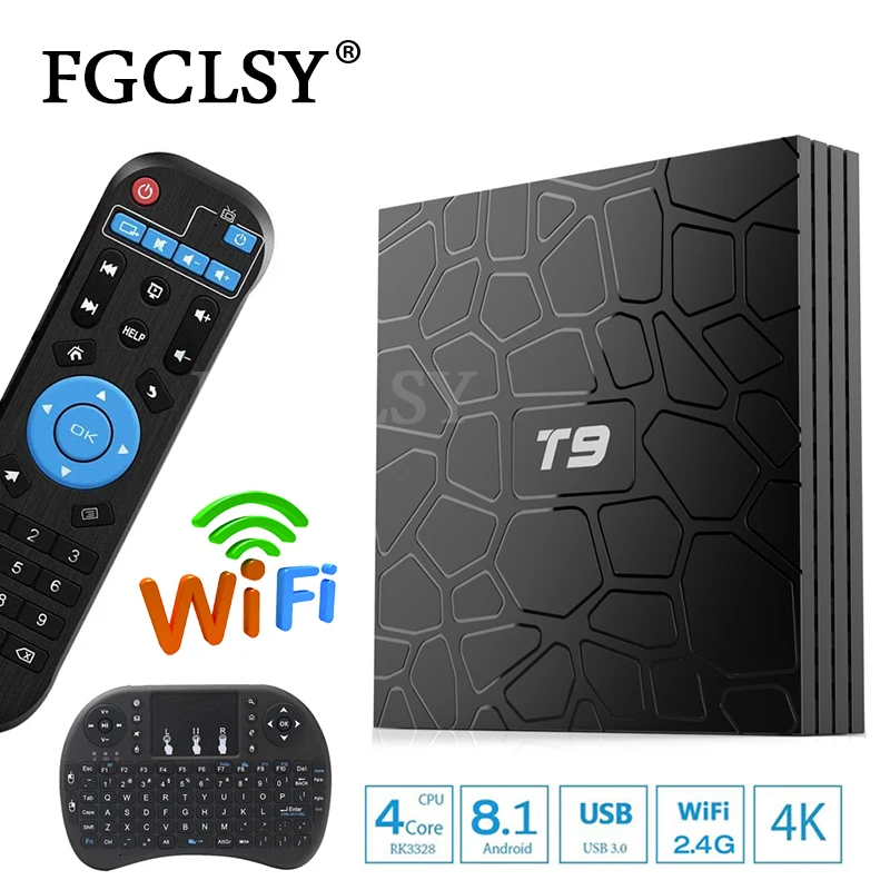 FGCLSY T9 TV Box Android 8.1 RAM 32GB/64GB Smart TV prefix Rockchip RK3328 1080P H.265 4K Google Play Store Youtube media player
FGCLSY T9 TV Box Android 8.1 RAM 32GB/64GB Smart TV prefix Rockchip RK3328 1080P H.265 4K Google Play Store Youtube media player