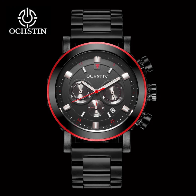 OCHSTIN Men Business Watches Waterproof Chronograph Watch Man Steel Sport Quartz Wrist Watch Men Clock Male Black Red 2019
OCHSTIN Men Business Watches Waterproof Chronograph Watch Man Steel Sport Quartz Wrist Watch Men Clock Male Black Red 2019