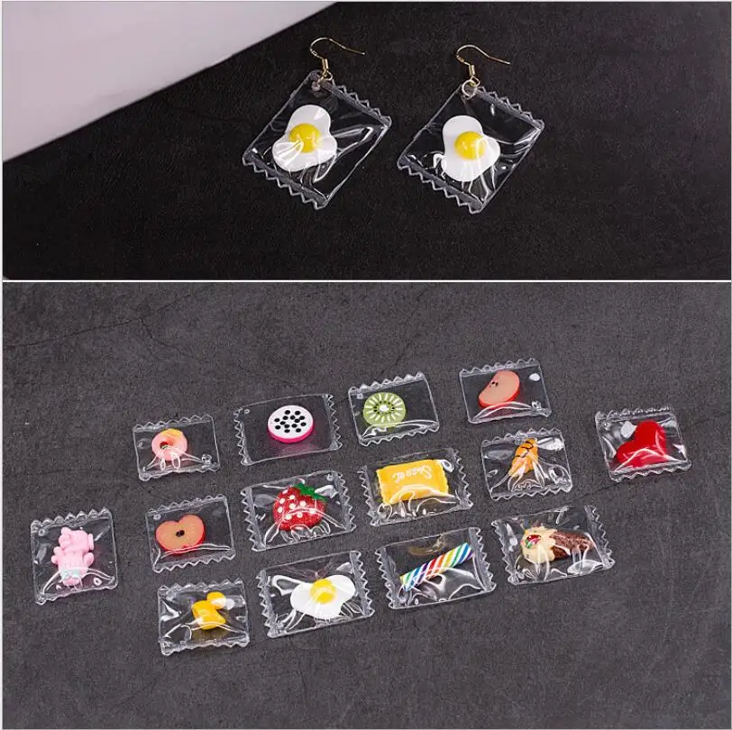 New cute girl heart hand made transparent candy soft bag fruit earrings earrings accessories
New cute girl heart hand made transparent candy soft bag fruit earrings earrings accessories