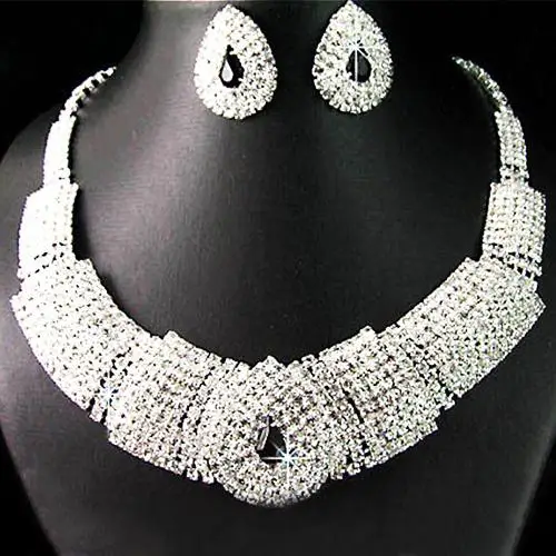 Women Lady Rhinestone Collar Rhinestone Statement Bib Necklace Earrings Set indian jewelry set wedding
Women Lady Rhinestone Collar Rhinestone Statement Bib Necklace Earrings Set indian jewelry set wedding