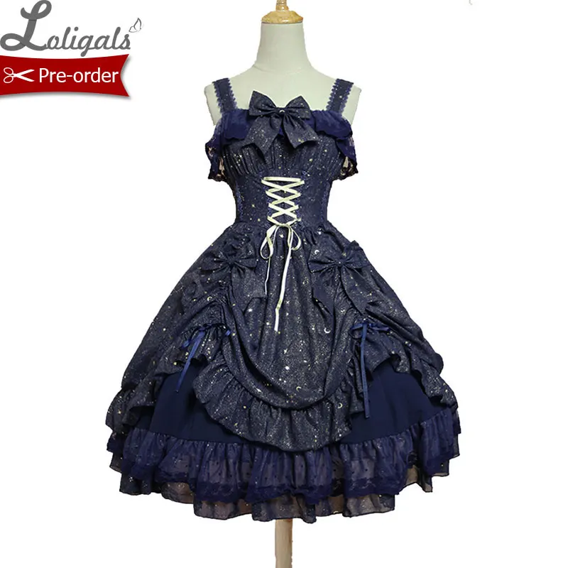 Sweet Twinkling Star Series Lolita JSK Dress by Soufflesong Navy Blue Black White Party Dress Vestidos
Sweet Twinkling Star Series Lolita JSK Dress by Soufflesong Navy Blue Black White Party Dress Vestidos