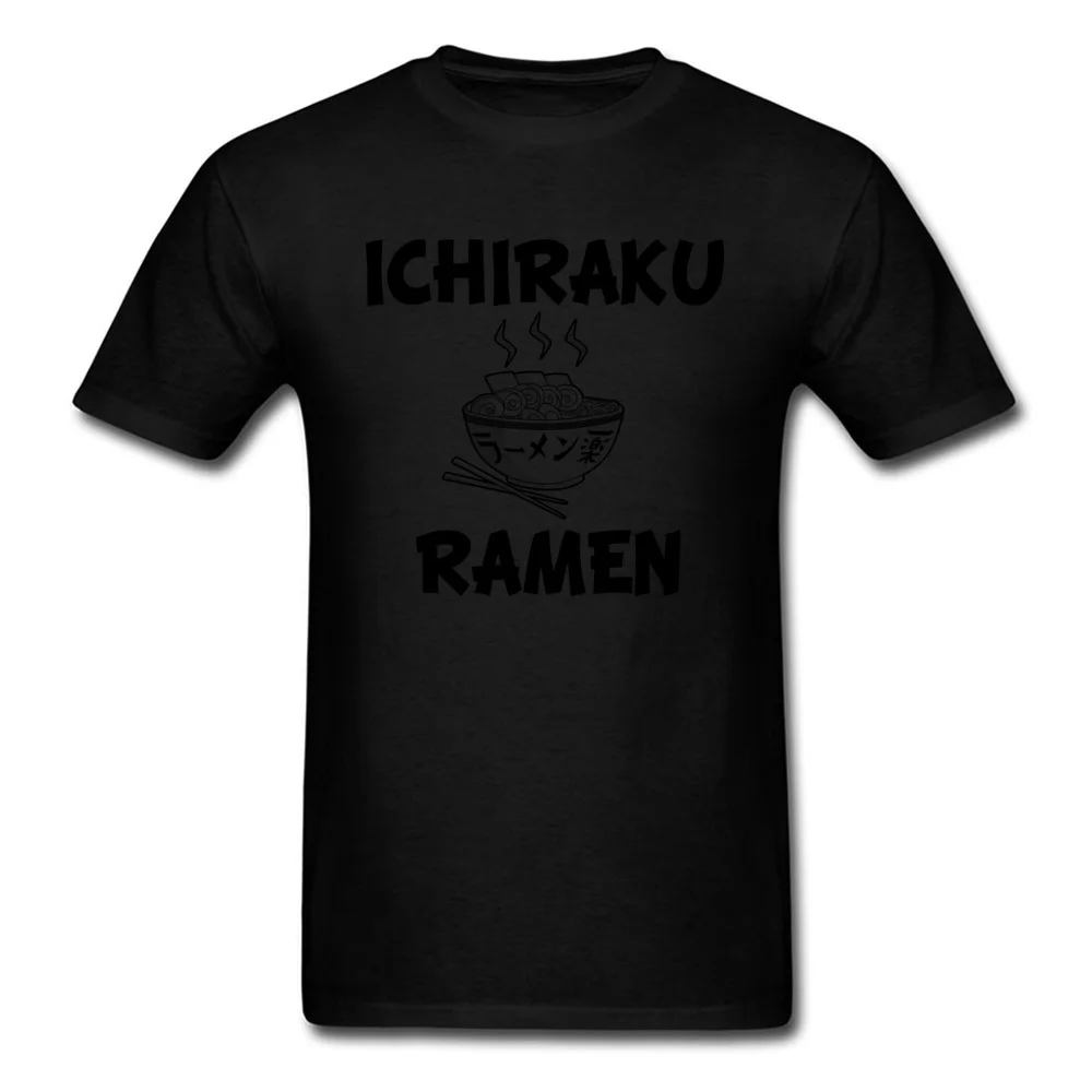 Men Top T-shirts Ichiraku Ramen yummy Casual Tops Shirts Pure Cotton Round Collar Short Sleeve Design Tshirts NEW YEAR DAY Ichiraku Ramen yummy black