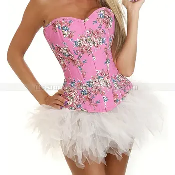 Pink Demin Floral Overbust Corset Outerwear Top Lace up Jean Flowers Bustier + White TuTu Skirt S M L XL 2XL
Pink Demin Floral Overbust Corset Outerwear Top Lace up Jean Flowers Bustier + White TuTu Skirt S M L XL 2XL