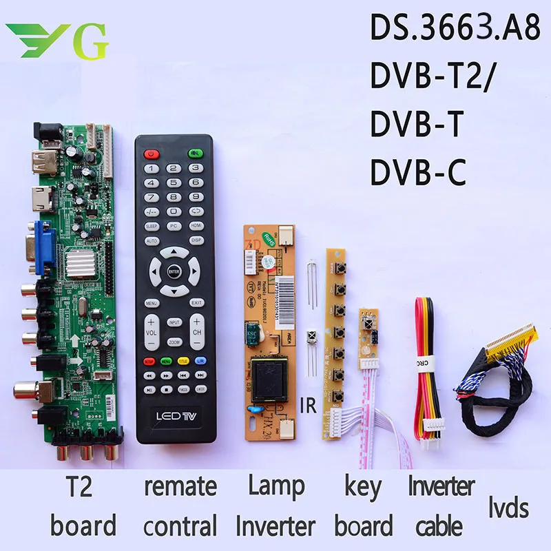 DS.D3663LUA.A81.2.PA V56 V59 Universal LCD Driver Board Support DVB-T2 TV Board+7 Key Switch+IR+2 Lamp Inverter+LVDS 3663
DS.D3663LUA.A81.2.PA V56 V59 Universal LCD Driver Board Support DVB-T2 TV Board+7 Key Switch+IR+2 Lamp Inverter+LVDS 3663