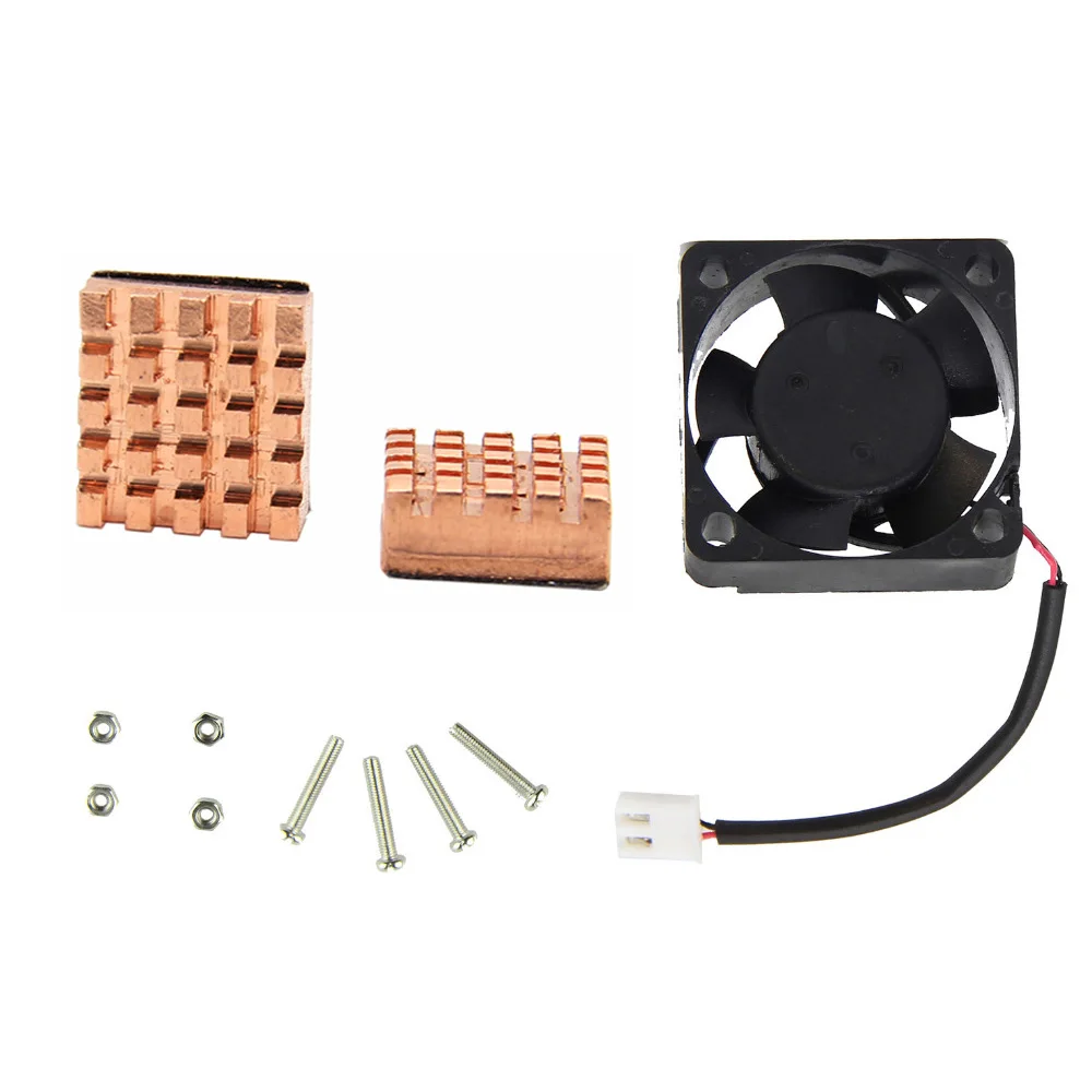 Raspberry pi 3 B+ Fan + Heatsink Kit | 2Pcs Copper Heat Sink +Mute Cooling Fan for Raspberry pi 3 model B plus, 3B, Zero, Zero W
Raspberry pi 3 B+ Fan + Heatsink Kit | 2Pcs Copper Heat Sink +Mute Cooling Fan for Raspberry pi 3 model B plus, 3B, Zero, Zero W