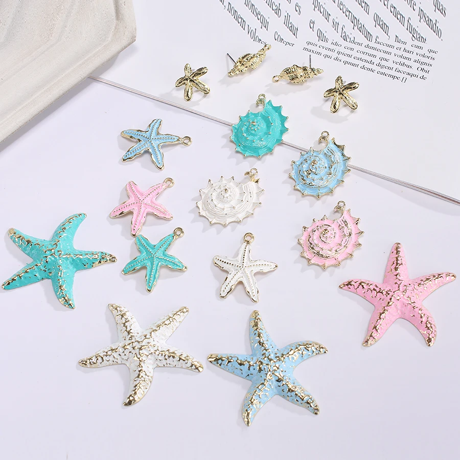 2pc/lot Creative Alloy Starfish Conch Pendant Charms Diy Fashion Europe America Jewelry Earrings Necklace Crafts Making Supplies
2pc/lot Creative Alloy Starfish Conch Pendant Charms Diy Fashion Europe America Jewelry Earrings Necklace Crafts Making Supplies