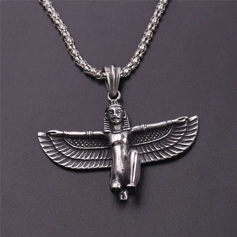 Antique Bastet necklace Ancient Egyptian Bastet Statue Egyptian Sphinx Bastet pendant Egypt idol with wing Vintage Necklace
Antique Bastet necklace Ancient Egyptian Bastet Statue Egyptian Sphinx Bastet pendant Egypt idol with wing Vintage Necklace