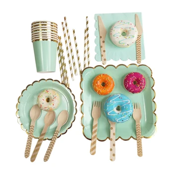 Disposable Party Tableware Set Stamping Stripe Fruit Paper Tray Dishes Tableware with Drinking Straw Tissue Paper Cup - Green
Disposable Party Tableware Set Stamping Stripe Fruit Paper Tray Dishes Tableware with Drinking Straw Tissue Paper Cup - Green