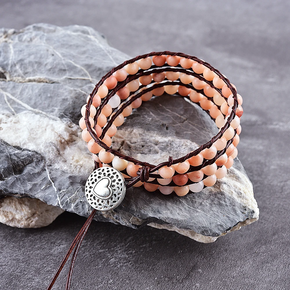 Asingeloo Pink Stone Beads Handmade Unique Charm 3 Strand Wrap Bracelets Boho Jewelry Bracelet For Women Holiday Gift
Asingeloo Pink Stone Beads Handmade Unique Charm 3 Strand Wrap Bracelets Boho Jewelry Bracelet For Women Holiday Gift