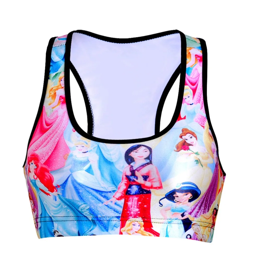 Winter Sexy Padded Top 3D printing Bra Fitness No rims Bra Stretch workout bustier crop top Cartoon princess pattern Bra
Winter Sexy Padded Top 3D printing Bra Fitness No rims Bra Stretch workout bustier crop top Cartoon princess pattern Bra
