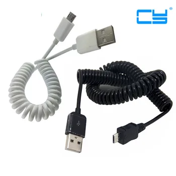 

8ft 90CM 2.5M Retractable 90 degree usb micro usb kabel Charge USB to Micro USB Spring Cable Data Sync Charger Cord Coiled Cabo