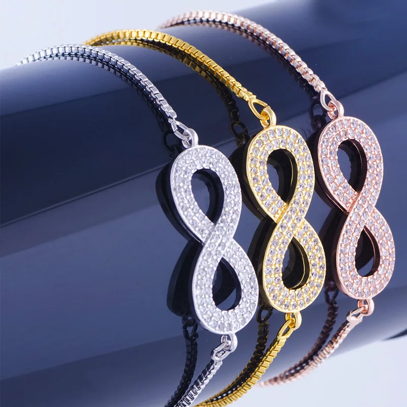 Ali Moda New Fashion Wholesale infinity Connectors Micro Pave Zircon Infinity Charms Adjustable Box Chains Charm Bracelets
Ali Moda New Fashion Wholesale infinity Connectors Micro Pave Zircon Infinity Charms Adjustable Box Chains Charm Bracelets