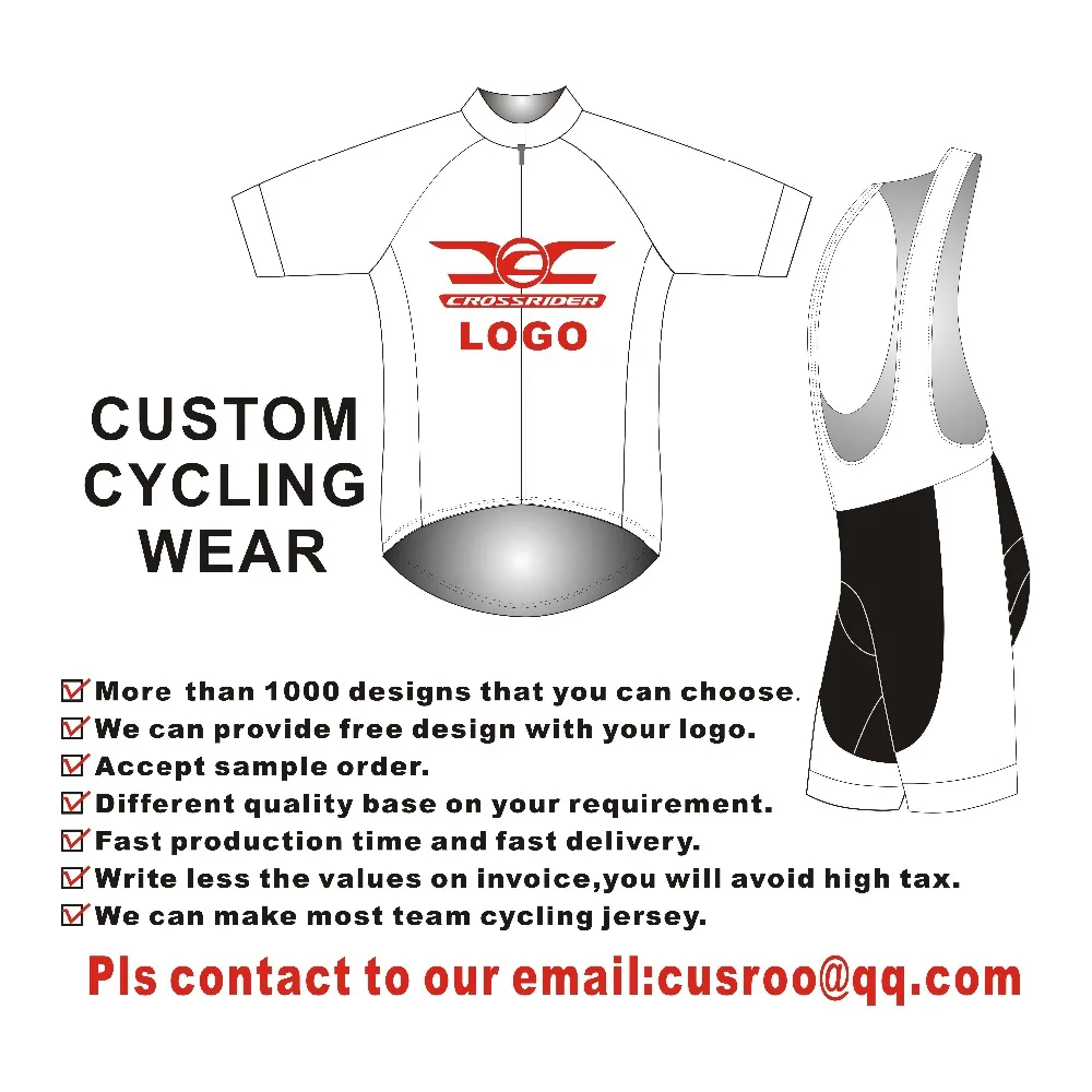 Crossrider brand Custom Cycling Jersey Logo Cheap Cycling wear Mtb Personal Customized Cycling Clothing from China manufacturer
Crossrider brand Custom Cycling Jersey Logo Cheap Cycling wear Mtb Personal Customized Cycling Clothing from China manufacturer