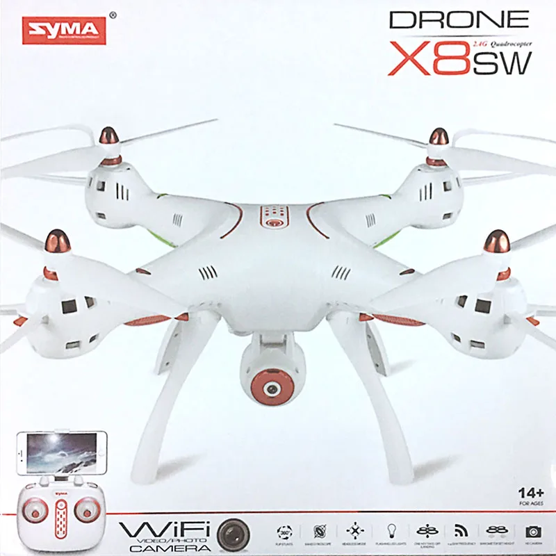 

Hot Sale Syma X8SW WIFI FPV With 720P HD Camera 2.4G 4CH 6Axis Altitude Hold RC Quadcopter RTF