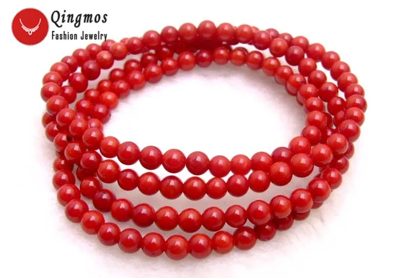 Qingmos Natural Coral Bracelet for Women with 5-6mm Round Red Coral Long Necklace Bracelet Fine Jewelry 30" Colar Femme Bra298
Qingmos Natural Coral Bracelet for Women with 5-6mm Round Red Coral Long Necklace Bracelet Fine Jewelry 30" Colar Femme Bra298