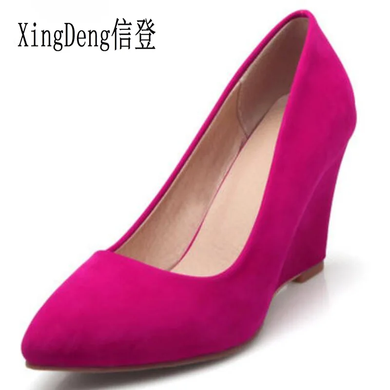 XingDeng Plus Size 33-43 Women Sexy Pointed Toe Suede Party High Heel Shoes Ladies Wedge Platform Daily Pumps Shoes
XingDeng Plus Size 33-43 Women Sexy Pointed Toe Suede Party High Heel Shoes Ladies Wedge Platform Daily Pumps Shoes