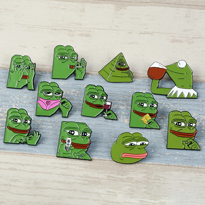 Sad Frog Brooch Enamel Green Animal Frog Pins Brooches Badge Denim Jackets Bag Shirt Accessories Lapel Pin Jewelry Gift for Kids
Sad Frog Brooch Enamel Green Animal Frog Pins Brooches Badge Denim Jackets Bag Shirt Accessories Lapel Pin Jewelry Gift for Kids