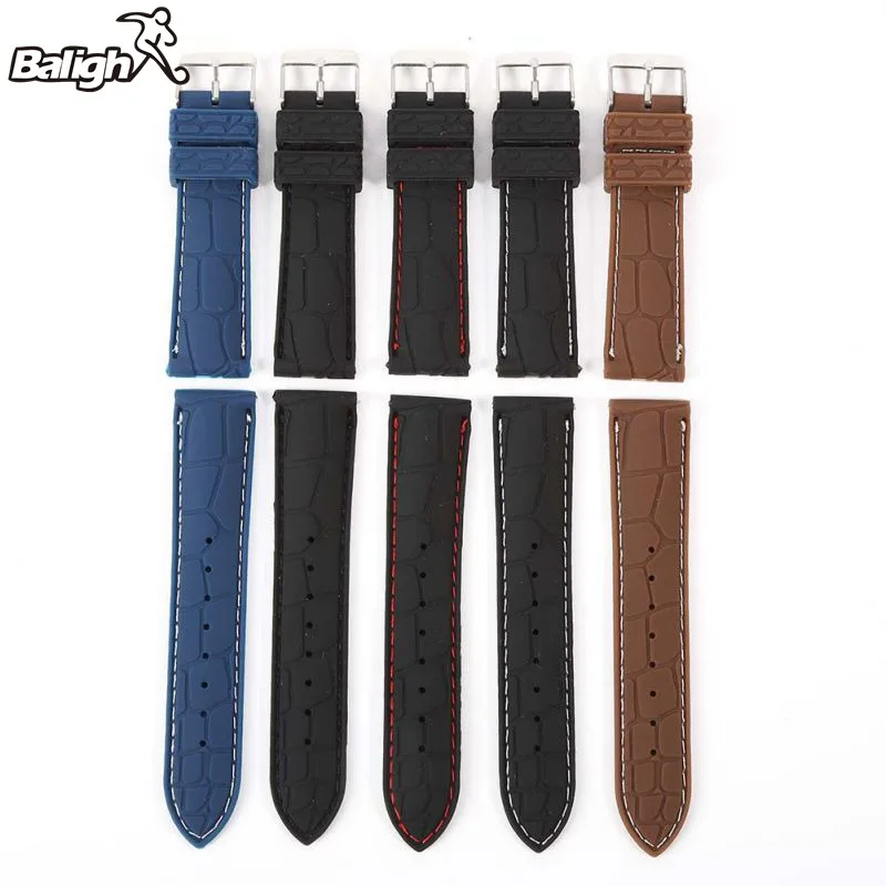 Band Silicone Rubber Strap Watch Crocodile Pattern Brown Black 20 22mm Durable Watchbands
Band Silicone Rubber Strap Watch Crocodile Pattern Brown Black 20 22mm Durable Watchbands