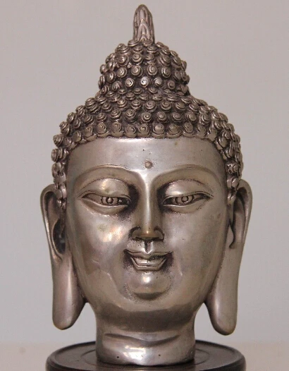 Tibet Buddhism Temple White Copper Silver Tathagata Sakyamuni Buddha Head Statue
Tibet Buddhism Temple White Copper Silver Tathagata Sakyamuni Buddha Head Statue