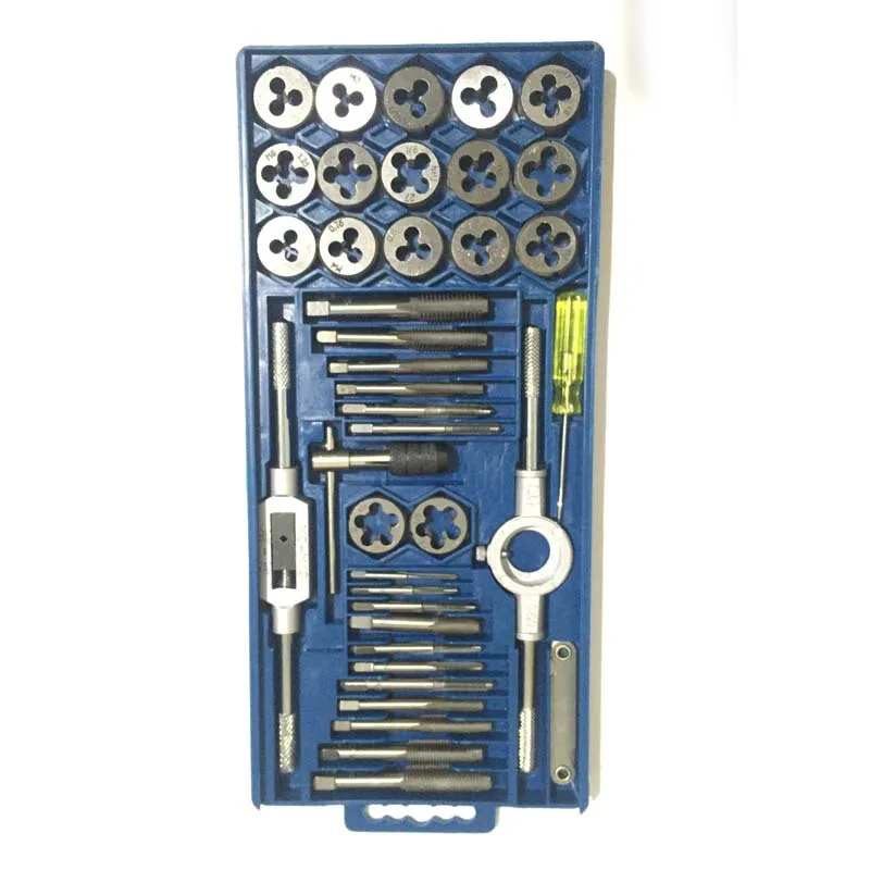 40pcs/set Tap and Die Set M3~M12 Screw Thread Metric Plugs Taps & Tap Wrench & Die Wrench Threading
40pcs/set Tap and Die Set M3~M12 Screw Thread Metric Plugs Taps & Tap Wrench & Die Wrench Threading