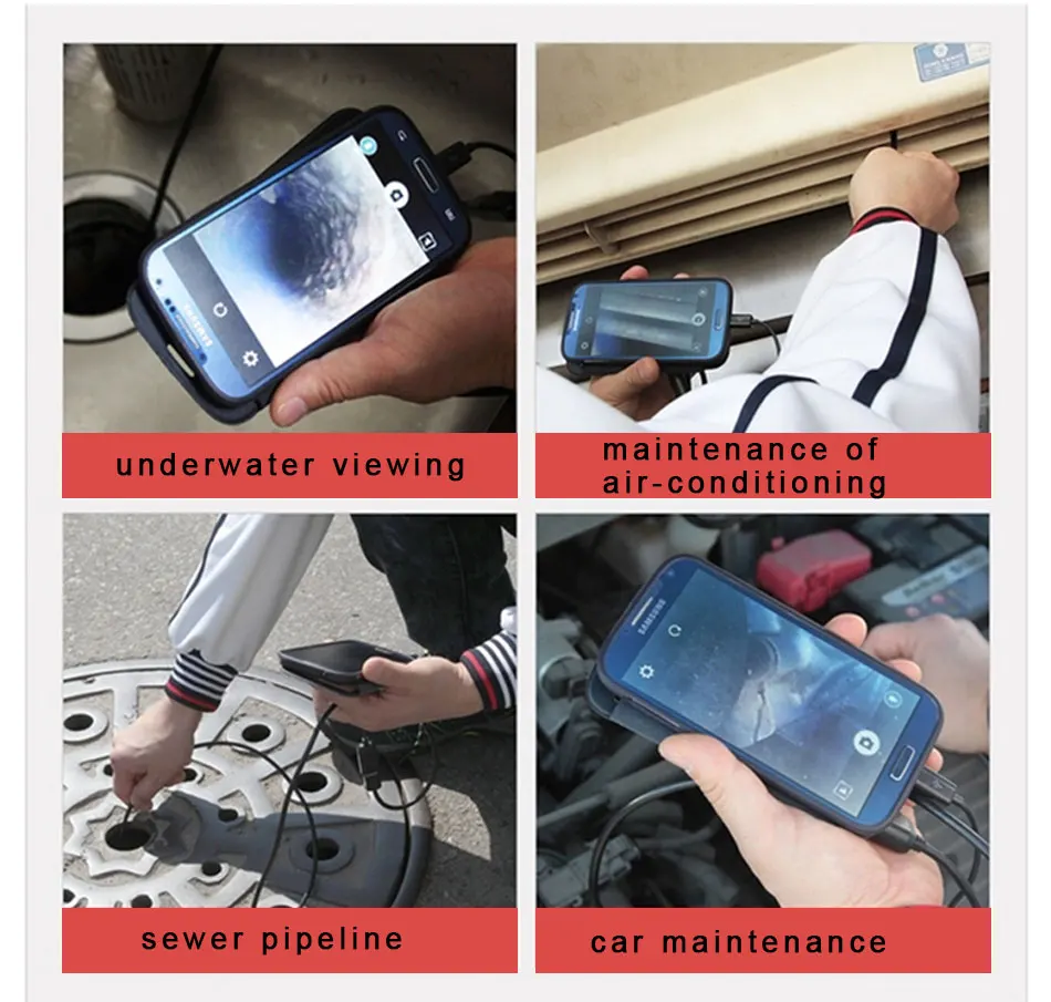 1M 1.5M 2M 3.5M 5M Universal Endoscope 720P Waterproof 6LED Portable Inspection Borescope Camera For Android Mobile Phone 15