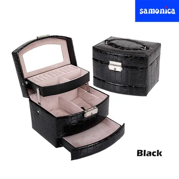 Black Crocodile Pattern Multi-function PU Jewelry Box Three-layer Necklace Ring Earrings Jewelry Organizer Jewelry Gift Box
Black Crocodile Pattern Multi-function PU Jewelry Box Three-layer Necklace Ring Earrings Jewelry Organizer Jewelry Gift Box