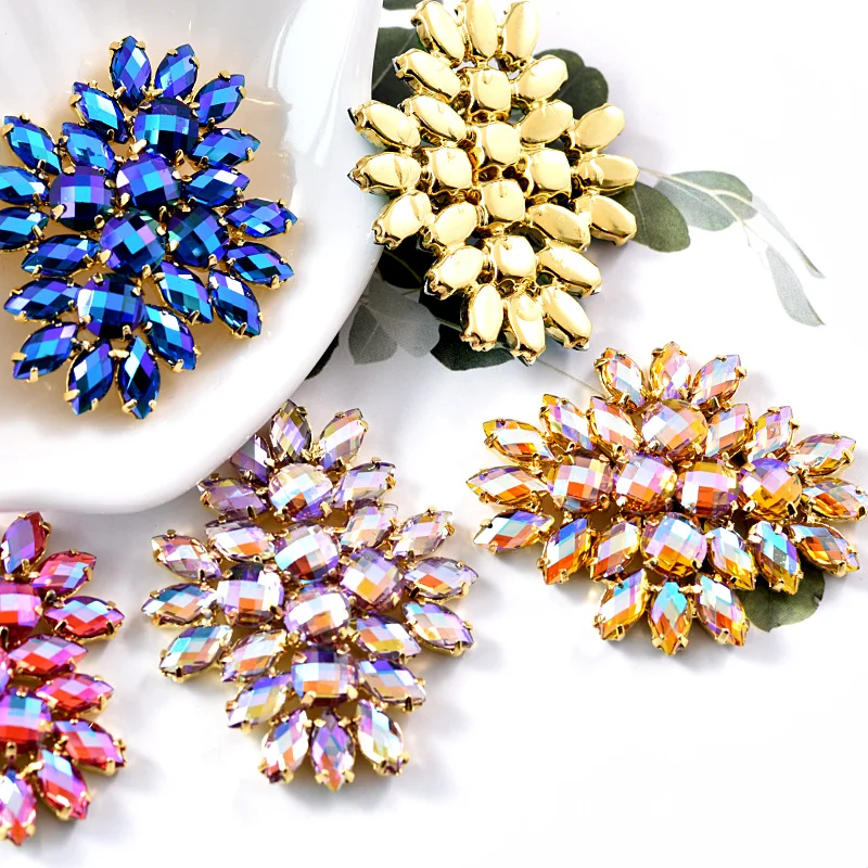5 Shapes 1pc Colorful Crystal AB Rhinestones Applique Sew On Rhinestones Golden Bottom for Hat Decoration Wedding Dress B1214
5 Shapes 1pc Colorful Crystal AB Rhinestones Applique Sew On Rhinestones Golden Bottom for Hat Decoration Wedding Dress B1214