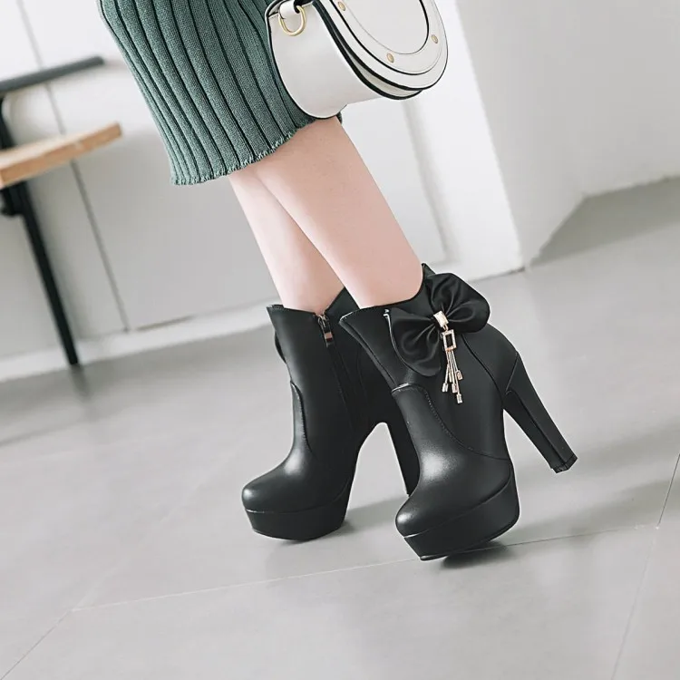 Big Size11 12 13 14 15 16 17 Butterfly-knotted boots with round heels and side zippers for high-heeled waterproof platform
Big Size11 12 13 14 15 16 17 Butterfly-knotted boots with round heels and side zippers for high-heeled waterproof platform