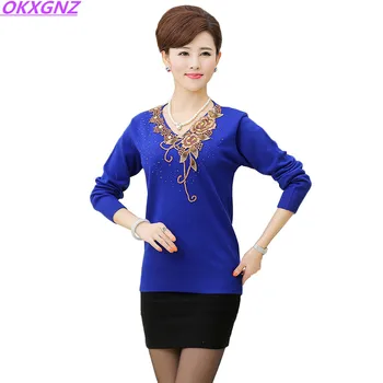 2017 Autumn Women Knit Sweaters Bottoming Shirt Mother Clothing Middle-aged Long-Sleeved Tops Women Pullover Sweater OKXGNZ 328
2017 Autumn Women Knit Sweaters Bottoming Shirt Mother Clothing Middle-aged Long-Sleeved Tops Women Pullover Sweater OKXGNZ 328