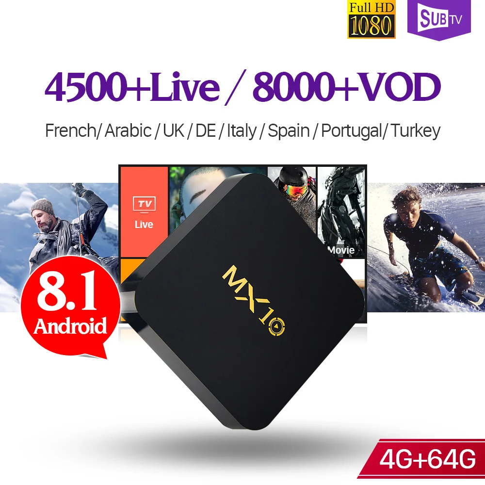 France IPTV Italy Arabic IPTV Subscription 1 Year QHDTV MX10 4+64G Android 9.0 IP TV Netherlands Sweden French Box IPTV Belgium
France IPTV Italy Arabic IPTV Subscription 1 Year QHDTV MX10 4+64G Android 9.0 IP TV Netherlands Sweden French Box IPTV Belgium